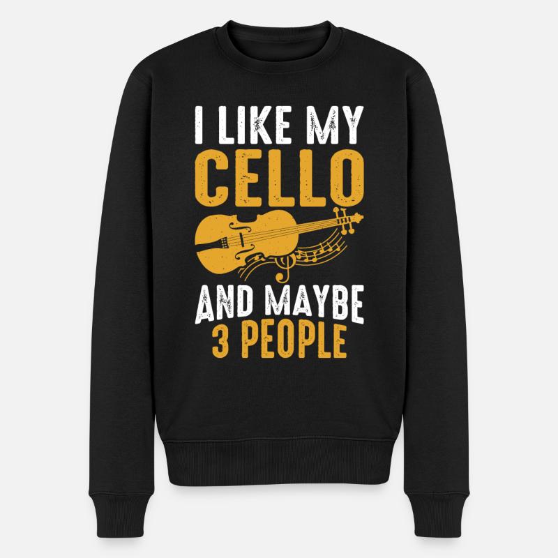 Cello Cellist - Männer Premium Bio Pullover - Schwarz