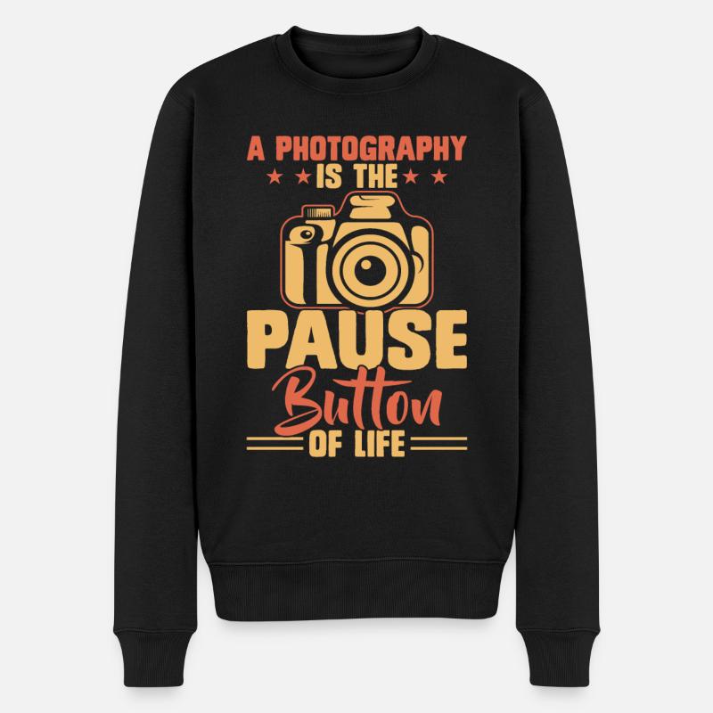 Fotograf - Männer Premium Bio Pullover - Schwarz