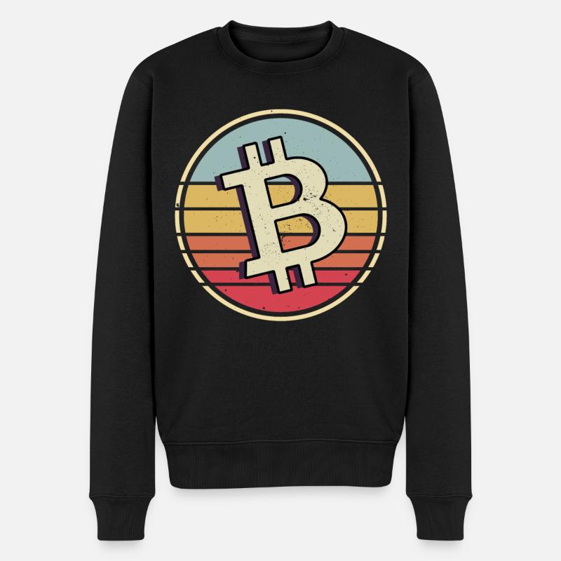 Bitcoin Krypto Kryptowährung - Männer Premium Bio Pullover - Schwarz