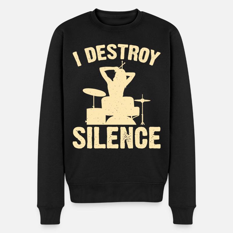 Schlagzeug Schlagzeuger Drummer - Männer Premium Bio Pullover - Schwarz