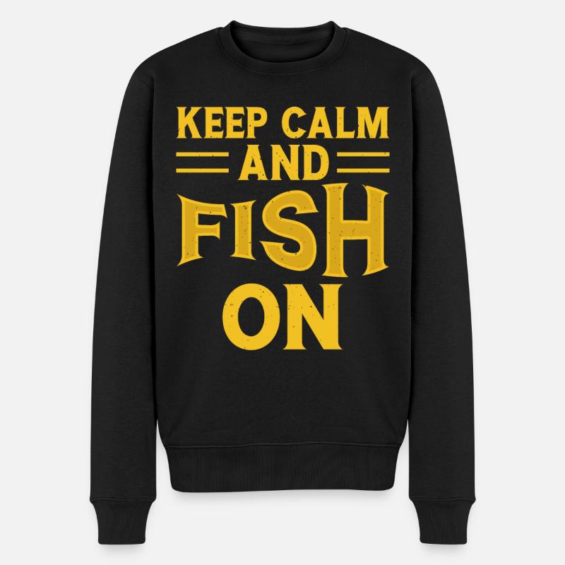 Angler Angeln Fischen - Männer Premium Bio Pullover - Schwarz