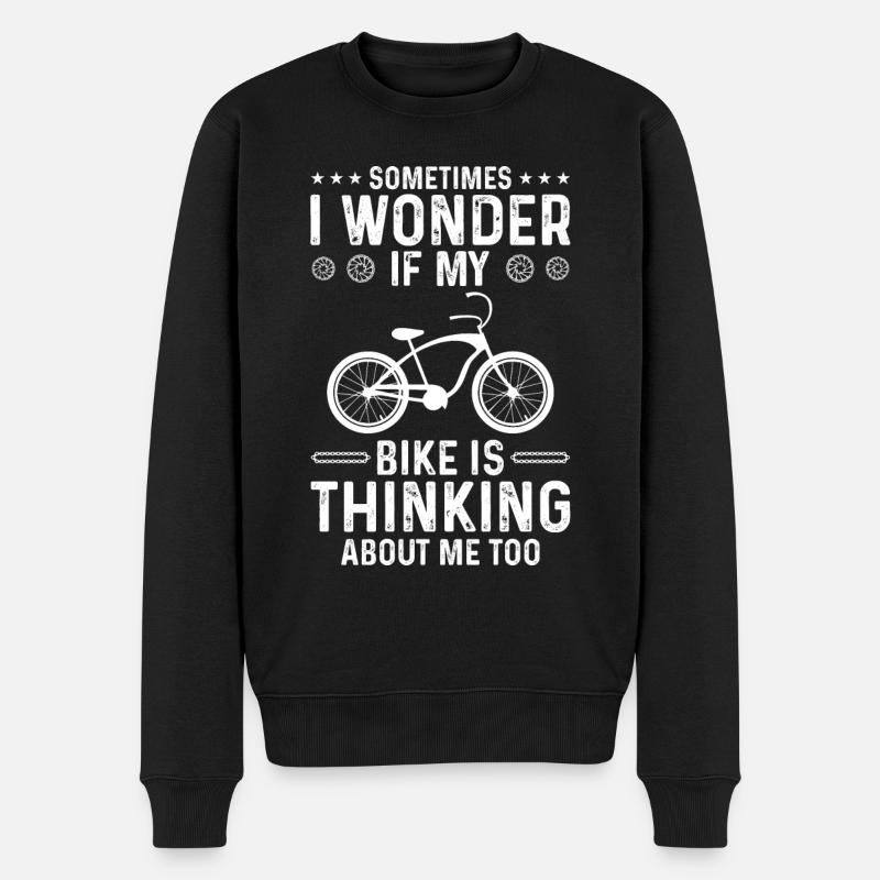 Fahrrad Radfahren - Männer Premium Bio Pullover - Schwarz