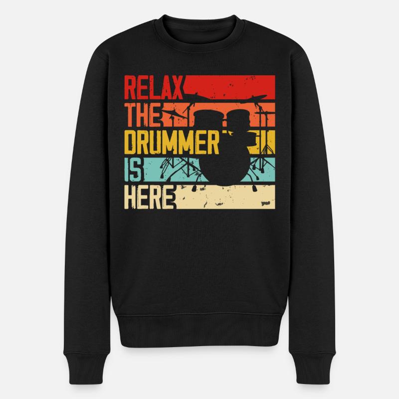 Batterie Batteur Batteur - Pull Premium bio Homme - noir