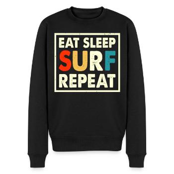 Surfen Surfer - Männer Premium Bio Pullover - Schwarz - Vorne - Nico (187cm)
