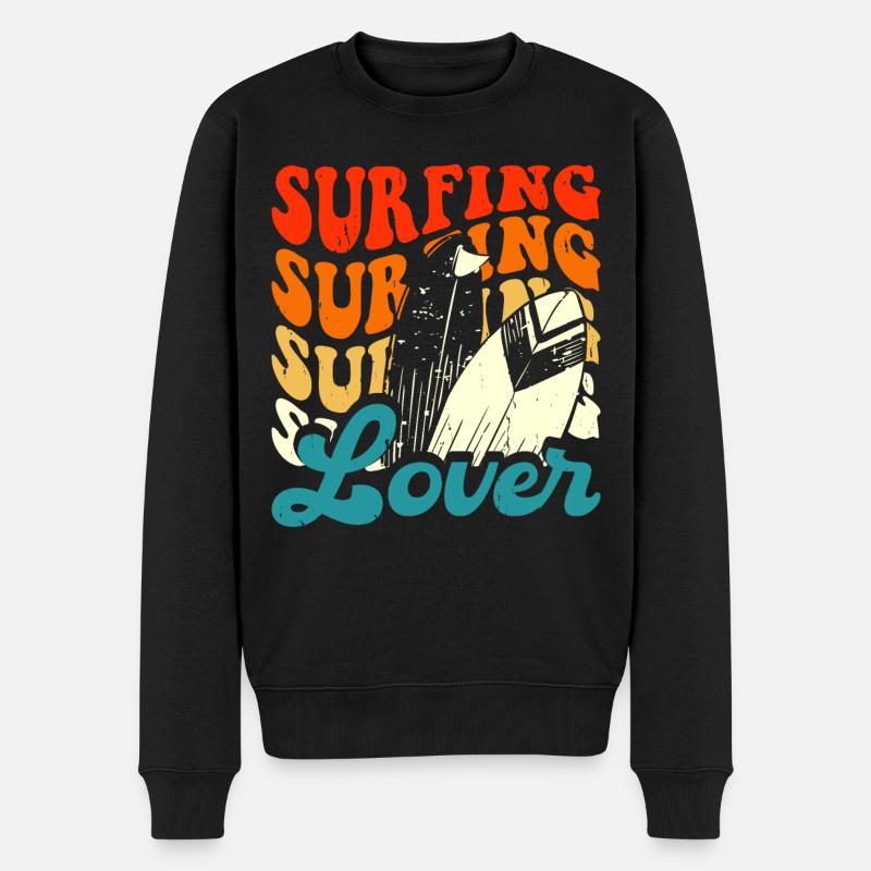 Surfen Surfer - Männer Premium Bio Pullover - Schwarz