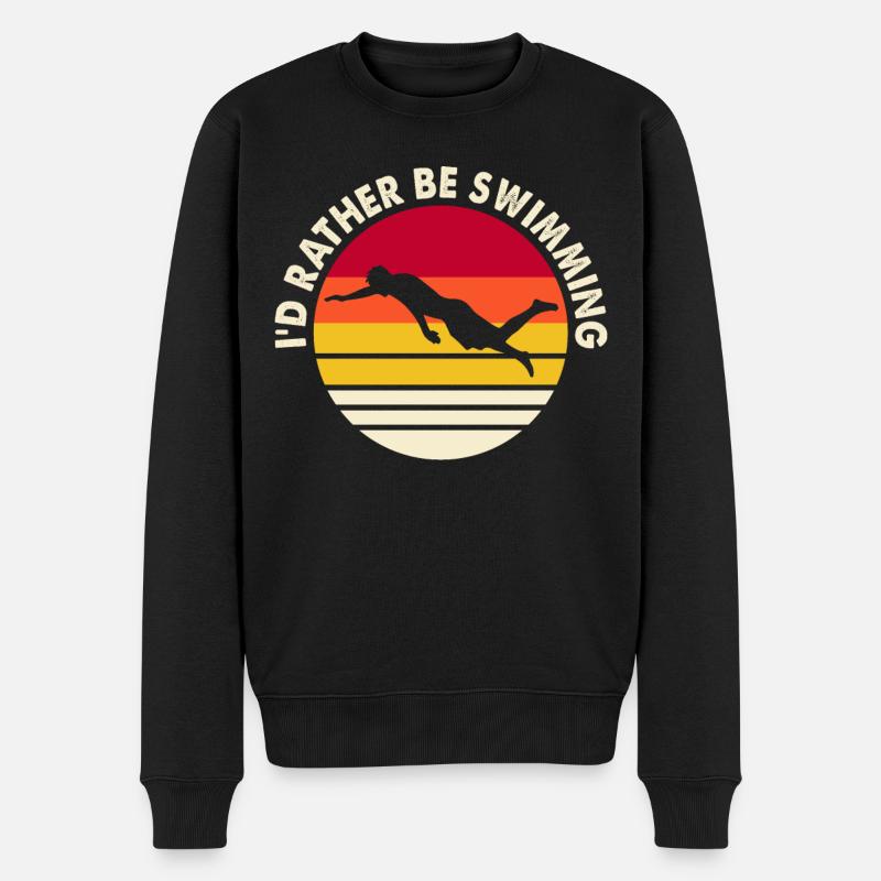 Schwimmen Schwimmer - Männer Premium Bio Pullover - Schwarz