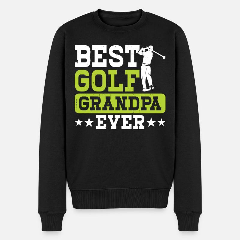 Grand-père golfeur de golf - Pull Premium bio Homme - noir