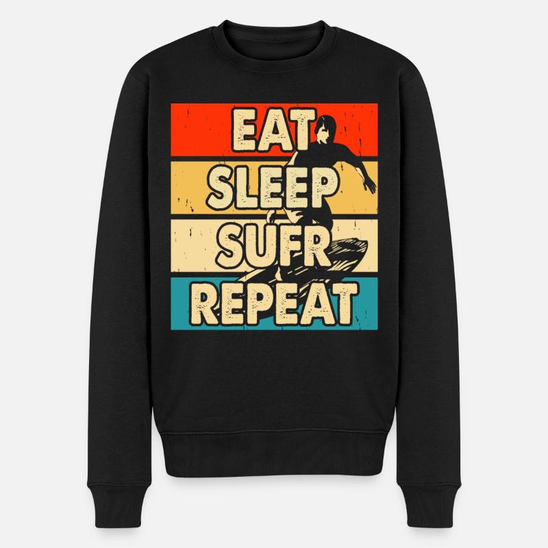 Surfen Surfer - Männer Premium Bio Pullover - Schwarz