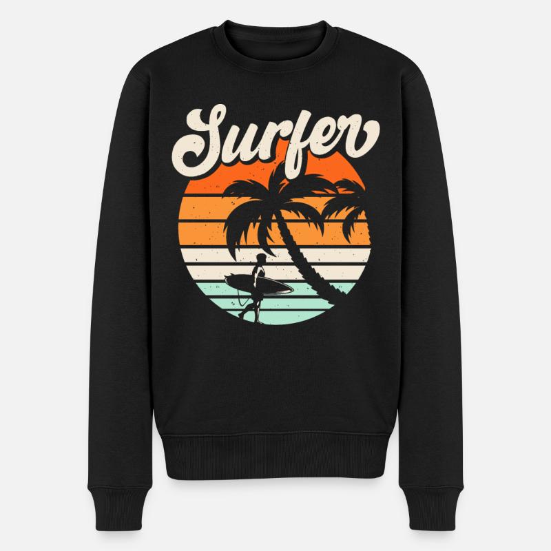 Surfen Surfer - Männer Premium Bio Pullover - Schwarz