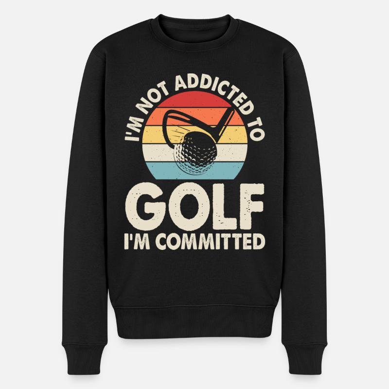 Golf Golfer - Männer Premium Bio Pullover - Schwarz