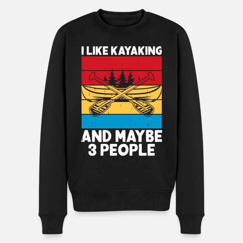 Kajak Kajakfahrer Kajaker - Männer Premium Bio Pullover - Schwarz