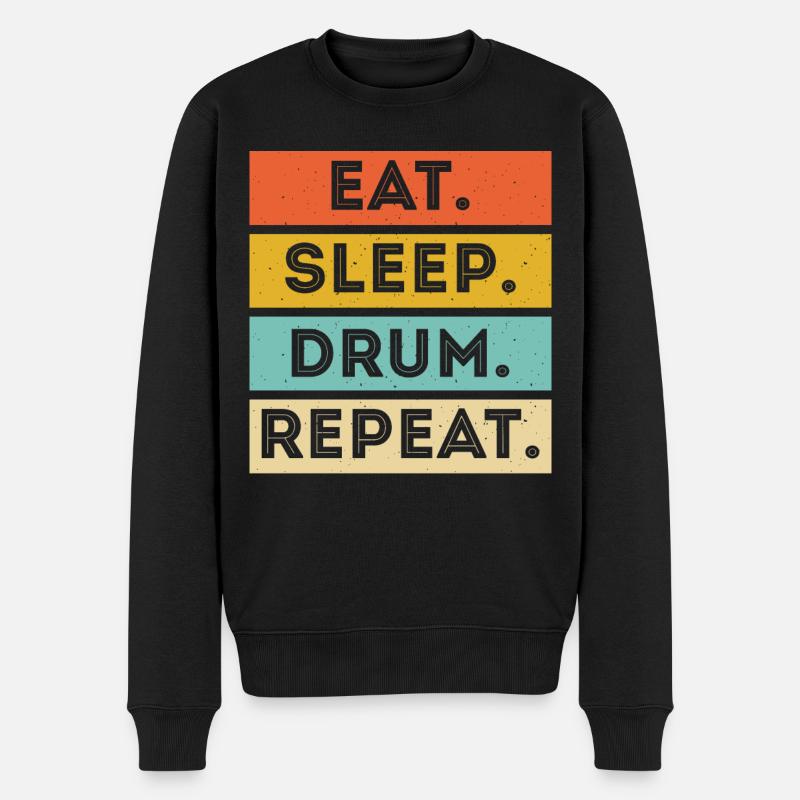 Schlagzeug Schlagzeuger Drummer - Männer Premium Bio Pullover - Schwarz