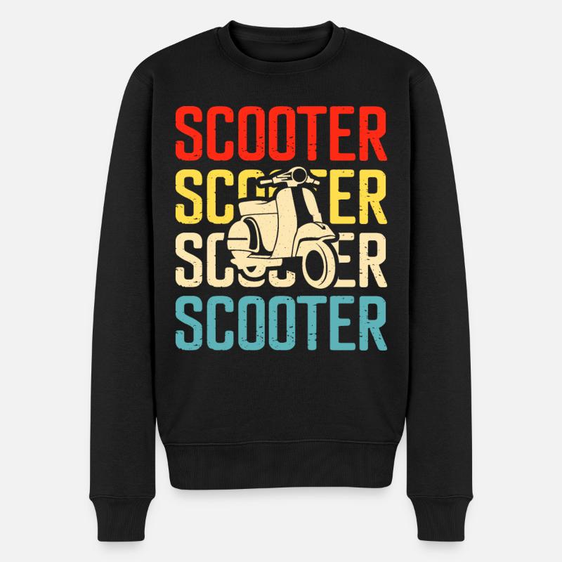 Roller Rollerfahrer Motorroller - Männer Premium Bio Pullover - Schwarz