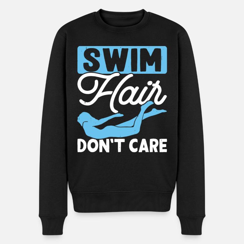 Schwimmen Schwimmer - Männer Premium Bio Pullover - Schwarz