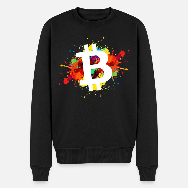 Bitcoin Krypto Kryptowährung - Männer Premium Bio Pullover - Schwarz