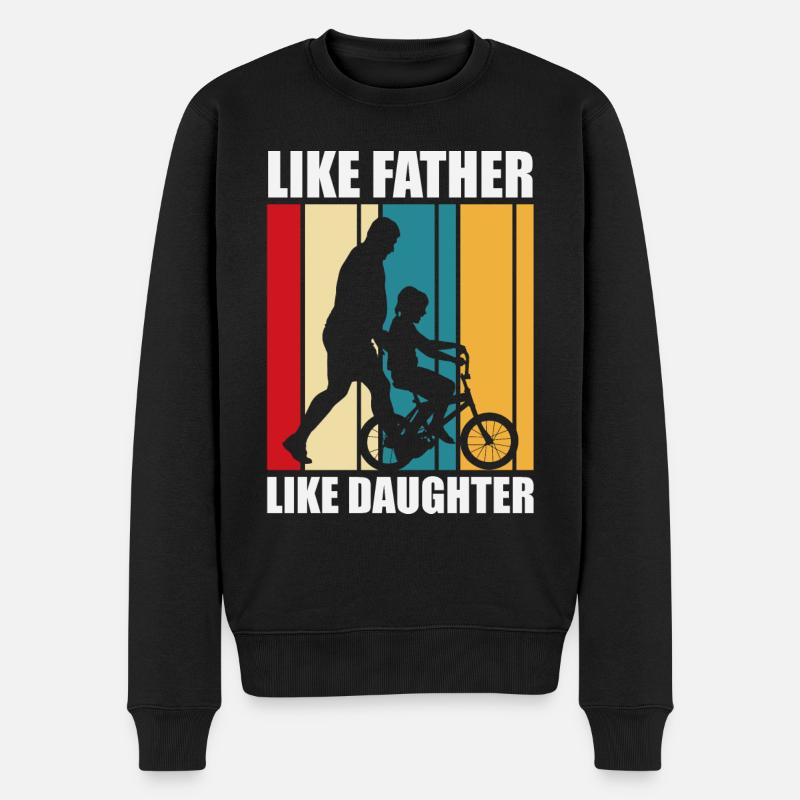 Vater Und Tochter - Männer Premium Bio Pullover - Schwarz