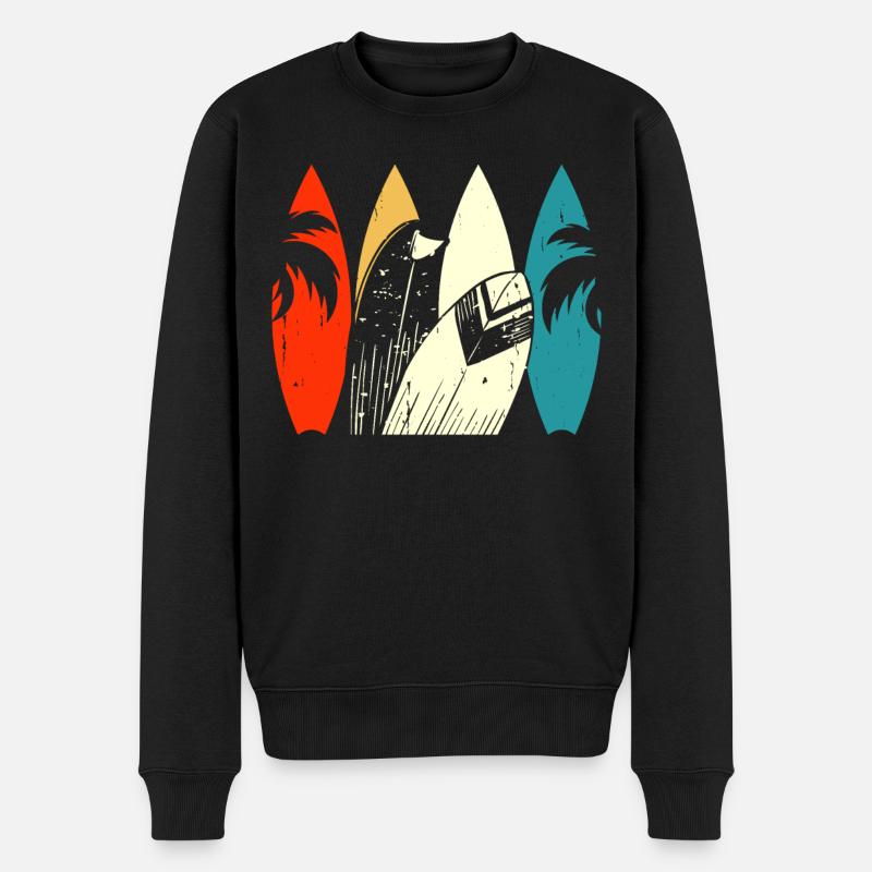 Surfen Surfer - Männer Premium Bio Pullover - Schwarz