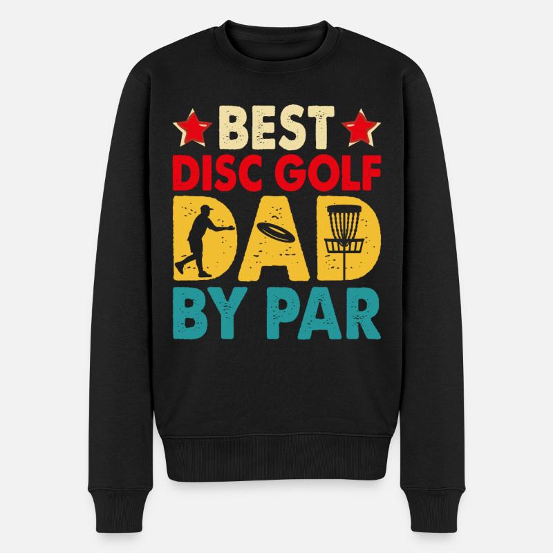 Discgolf Disc Golf Papa Vater - Männer Premium Bio Pullover - Schwarz
