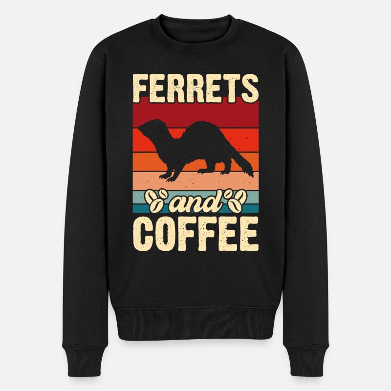 Frettchen - Männer Premium Bio Pullover - Schwarz