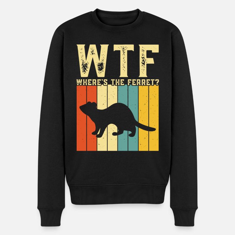 Frettchen - Männer Premium Bio Pullover - Schwarz