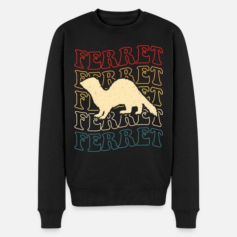 Frettchen - Männer Premium Bio Pullover - Schwarz