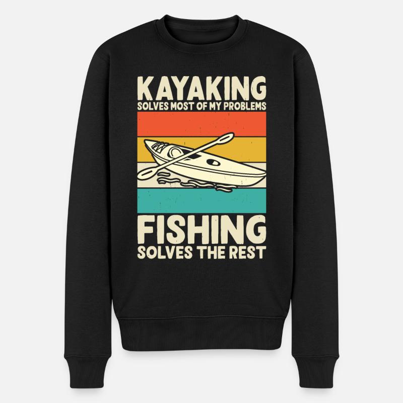 Kajak Kajakfahrer Kajaker - Männer Premium Bio Pullover - Schwarz