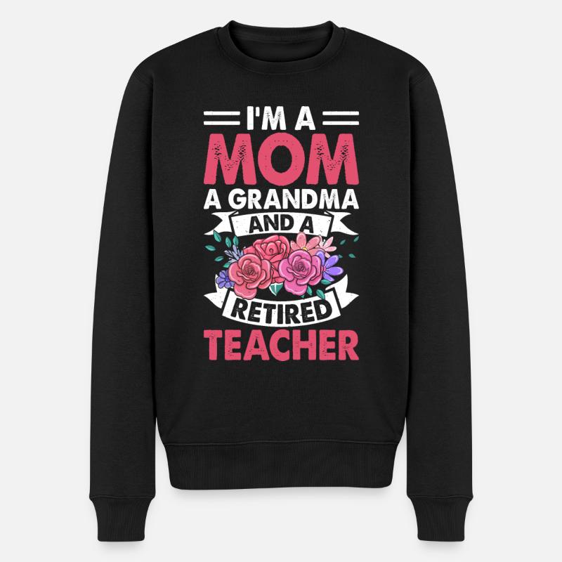 Maman, grand-mère, enseignante, retraitée - Pull Premium bio Homme - noir