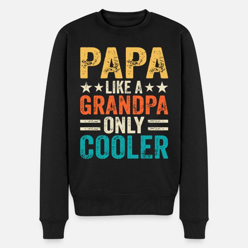 Papa opa - Männer Premium Bio Pullover - Schwarz