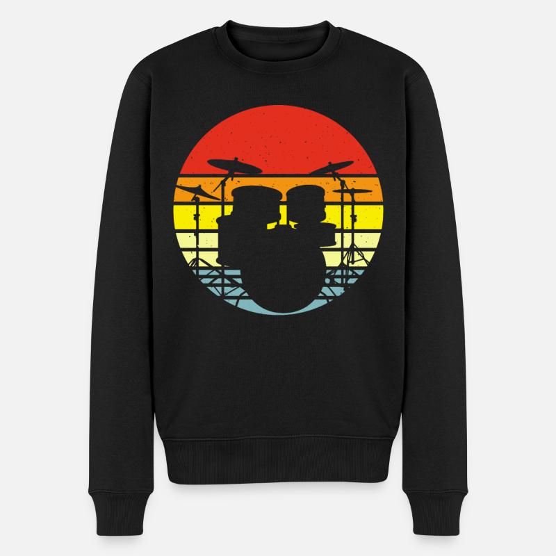 Schlagzeug Schlagzeuger Drummer - Männer Premium Bio Pullover - Schwarz