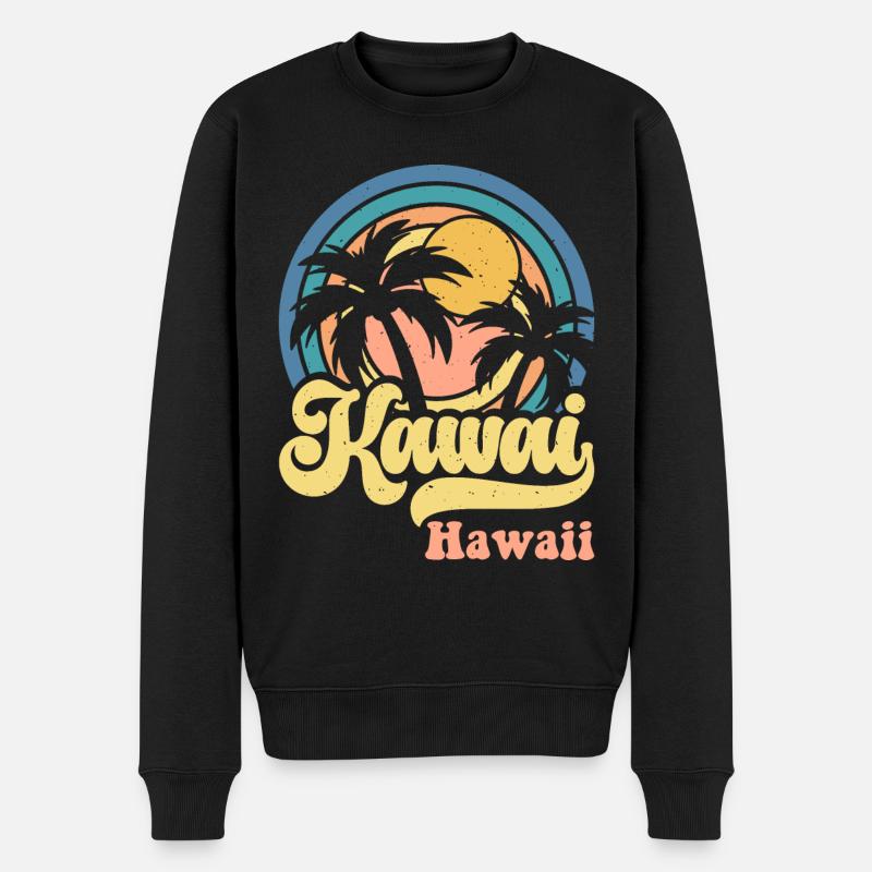 Hawaii - Männer Premium Bio Pullover - Schwarz