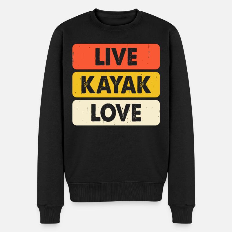 Kajak Kajakfahrer Kajaker - Männer Premium Bio Pullover - Schwarz