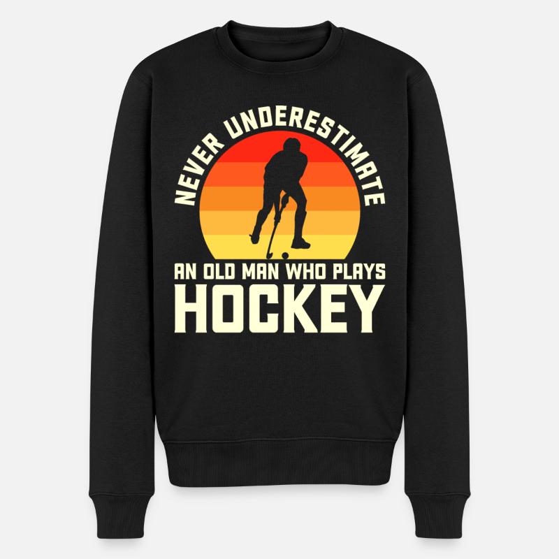Hockey - Männer Premium Bio Pullover - Schwarz