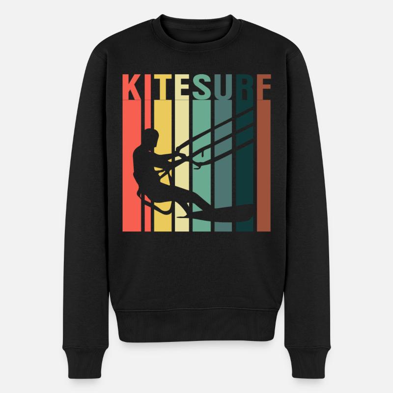 Kitesurf Kitesurfer Kiteboard Kitesurfen - Männer Premium Bio Pullover - Schwarz