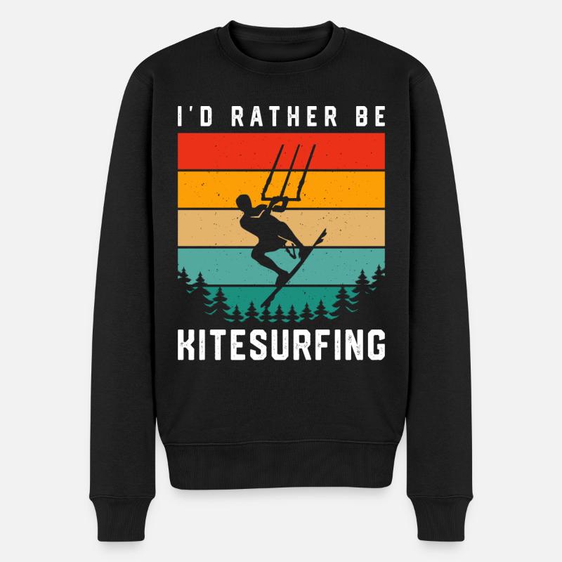 Kitesurf Kitesurfer Kiteboard Kitesurfen - Männer Premium Bio Pullover - Schwarz