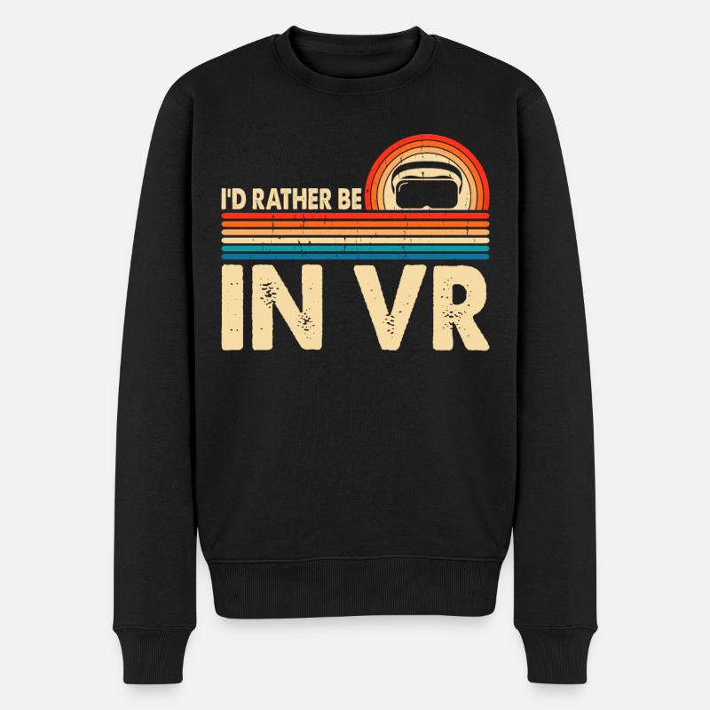 VR Virtuel Reality - Männer Premium Bio Pullover - Schwarz