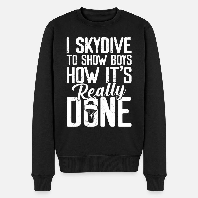 Skydiving - Männer Premium Bio Pullover - Schwarz