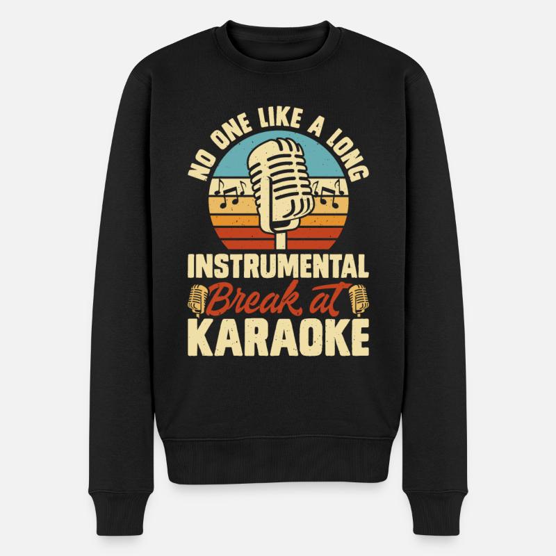 Karaoke Singen - Männer Premium Bio Pullover - Schwarz