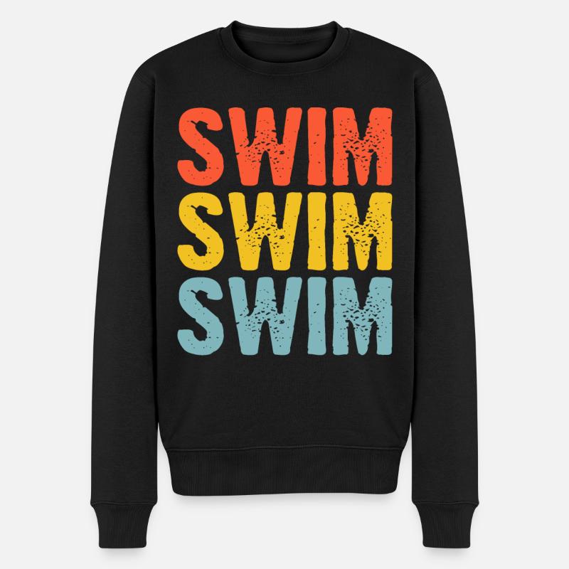 Schwimmen Schwimmer - Männer Premium Bio Pullover - Schwarz
