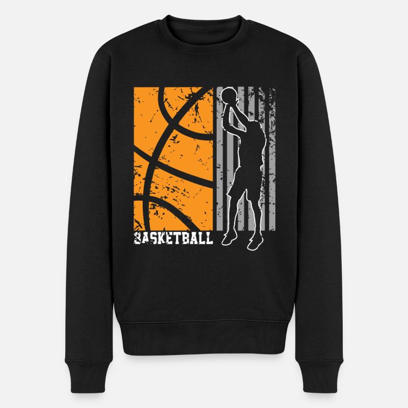 Joueurs de basket-ball - Pull Premium bio Homme - noir