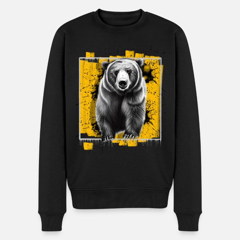 Bär - Männer Premium Bio Pullover - Schwarz