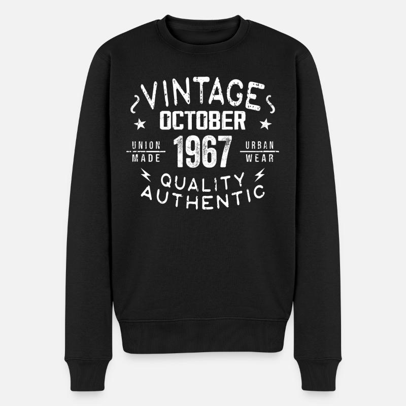 Geboren Im Oktober 1967 Geschenk Im Oktober - 1967 - Männer Premium Bio Pullover - Schwarz