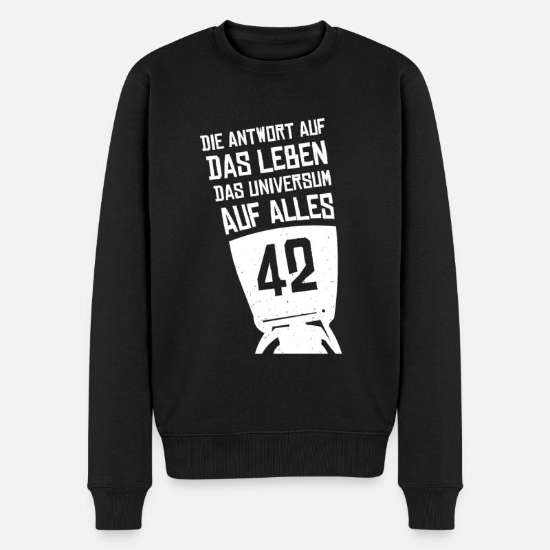 42 Is The Answer Antwort Auf Alles Leben Universum - Männer Premium Bio Pullover - Schwarz