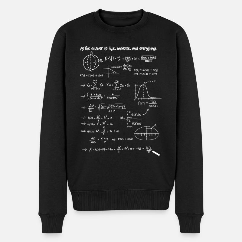 Antwort 42 - Männer Premium Bio Pullover - Schwarz