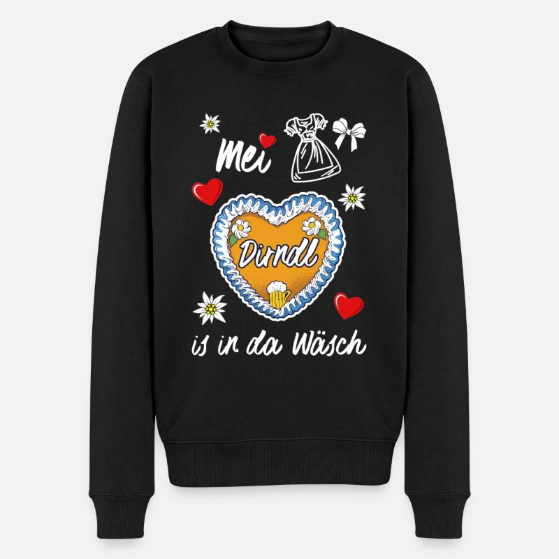 Dirndl - Männer Premium Bio Pullover - Schwarz