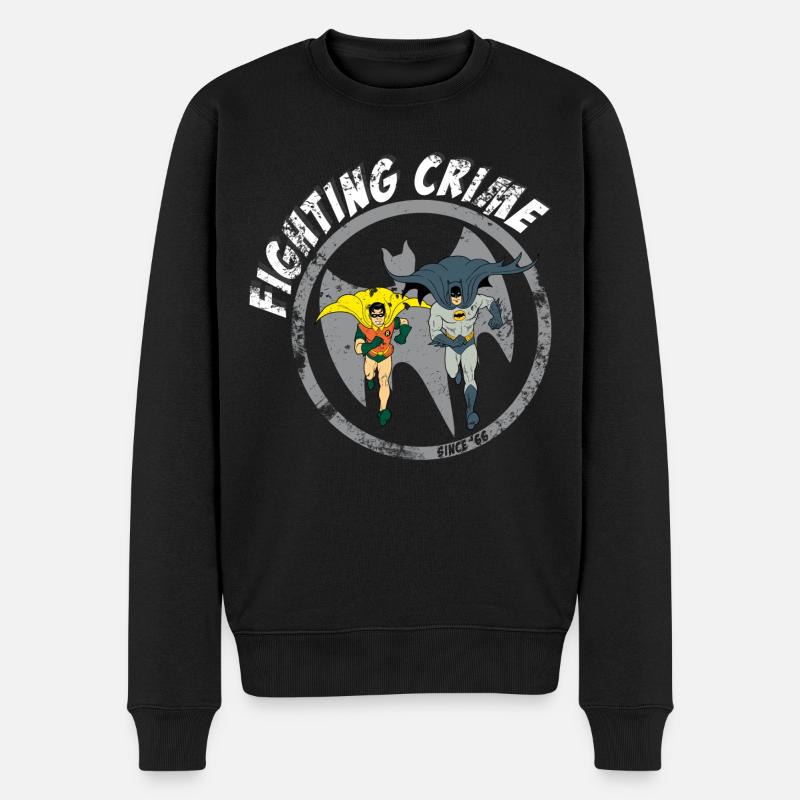 DC Comics Batman Robin Bekämpfen Verbrechen - Männer Premium Bio Pullover - Schwarz