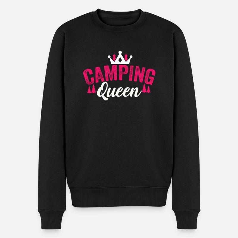 Camping Queen - Männer Premium Bio Pullover - Schwarz