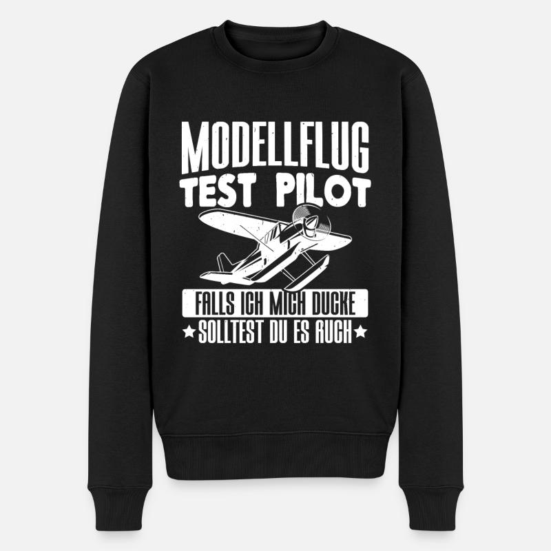 Modellflug Test Pilot - Männer Premium Bio Pullover - Schwarz