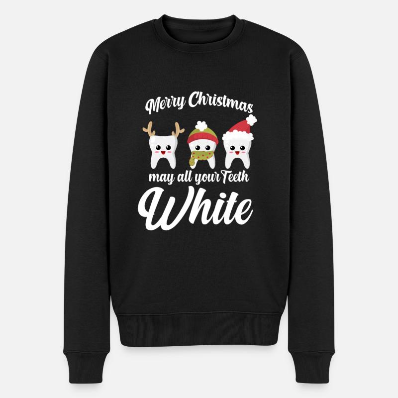 Zahnarzt Weihnachten Geschenk Zähne Weiß - Männer Premium Bio Pullover - Schwarz