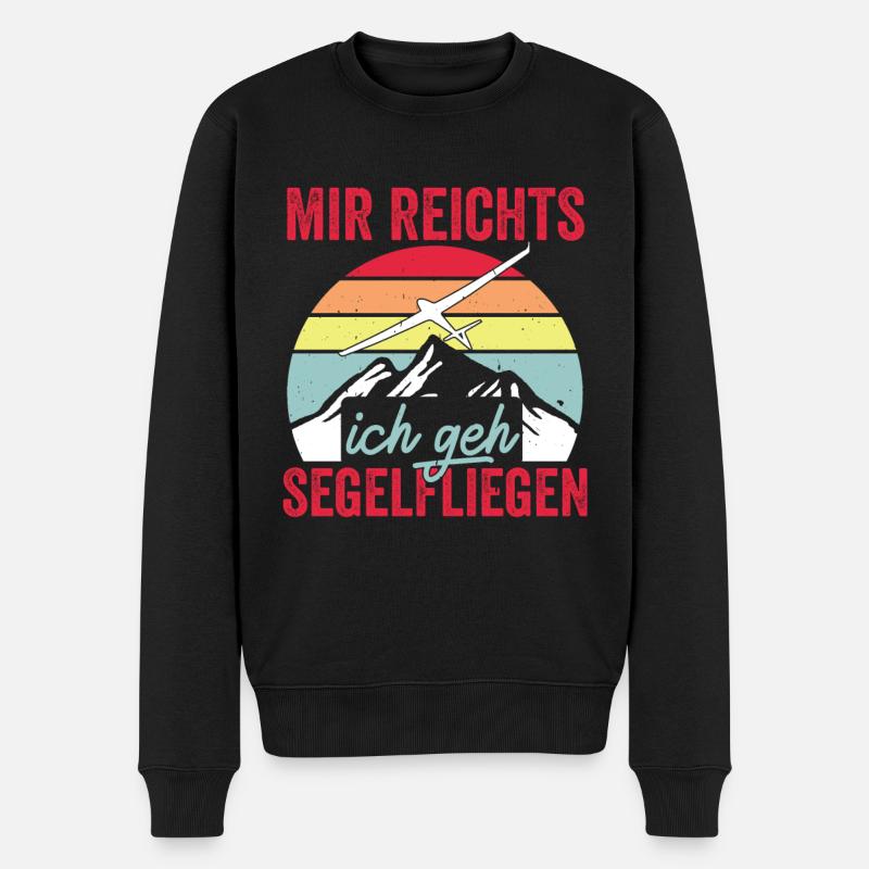 Mir Reichts Ich Geh Segelfliegen - Männer Premium Bio Pullover - Schwarz