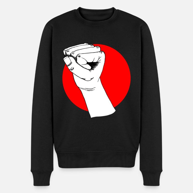 Hand freedom - Männer Premium Bio Pullover - Schwarz